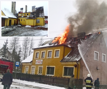 Pożar byłej piekarni w Rańsku